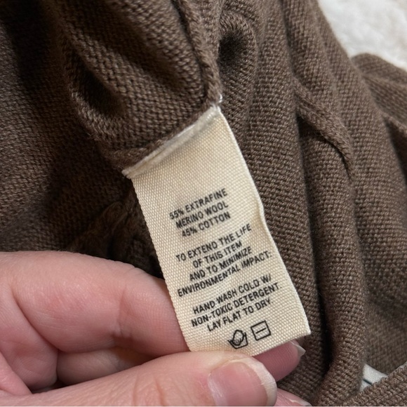 Alex Mill Merino Wool Button-Front Jumpsuit – Brown – Size L - Picture 3 of 3